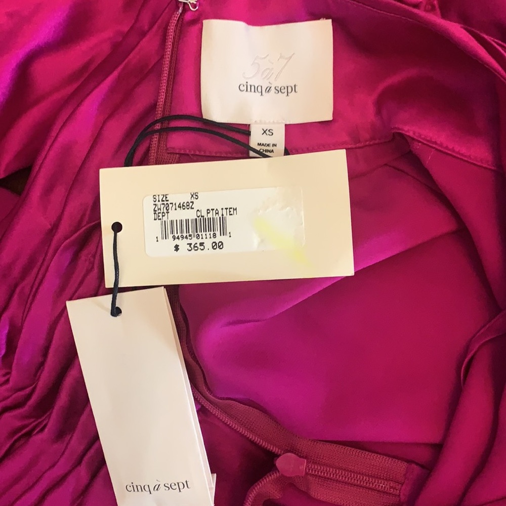 Cinq a Sept Jacqueline fuchsia silk blouse XS NWT - Picture 7 of 7